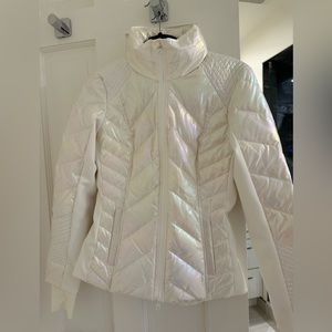 Blanc Noir Breakteough Puffer Jacket, white iridescent shine, size S